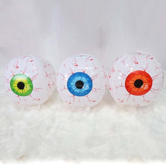 SDJMa Halloween Eyeball Decorations Balloons,Eyeballs Blow Up Scary Bloodshot Eyeballs Indoor Outdoor Garden Halloween Decors for Lawn Party (3PCS)