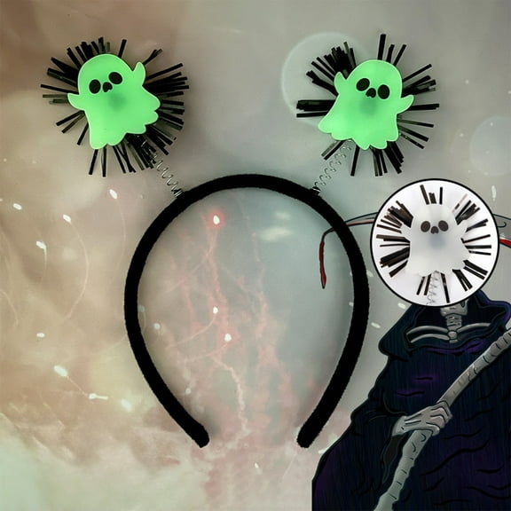 SDJMa Halloween Ghost Headbands for Women Glow in The Dark Headband Luminous Hair Accessories for Halloween Party
