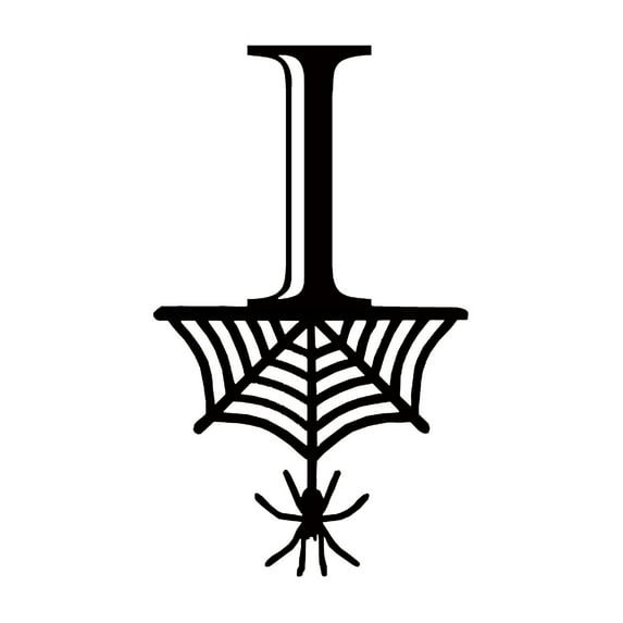 SDJMa Halloween Letters Decorations, 2.1"x3.5" Black Hanging Letters Tag with Spiderweb Decor, DIY Halloween Party Letters Ornament for Indoor Outdoor Wall Patio Porch(I)