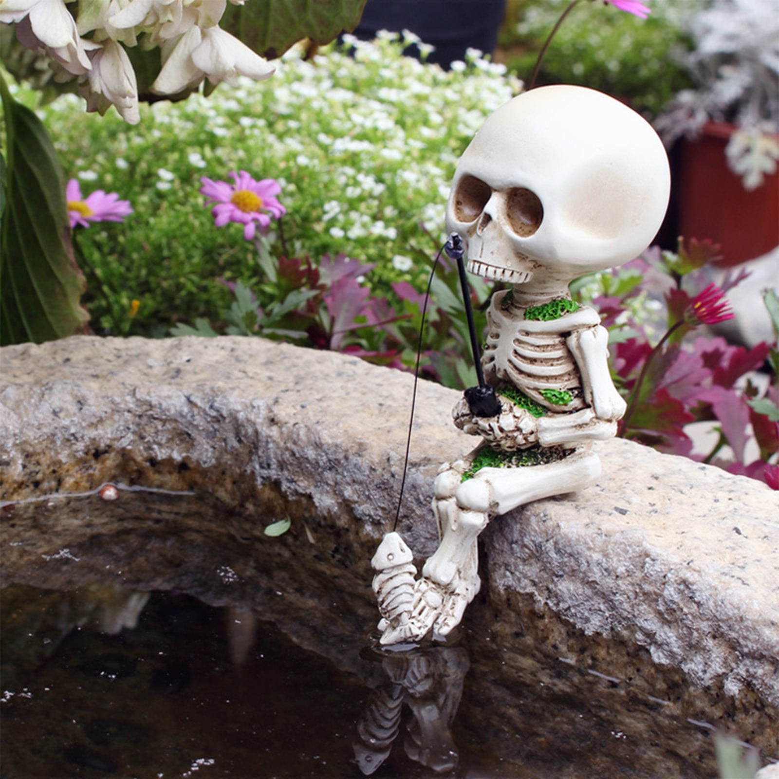 SDJMa Halloween Outdoor Skeleton Decoration, 4.5 Small Fishing