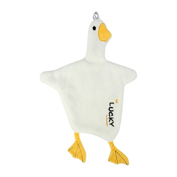 SDJMa Hanging Hand Towel Children Cartoon Duck Towels Soft Coral Velvet Absorbent Dishcloth Ultra Absorbent Fast Drying Hang Towel for Kitchen Bathroom