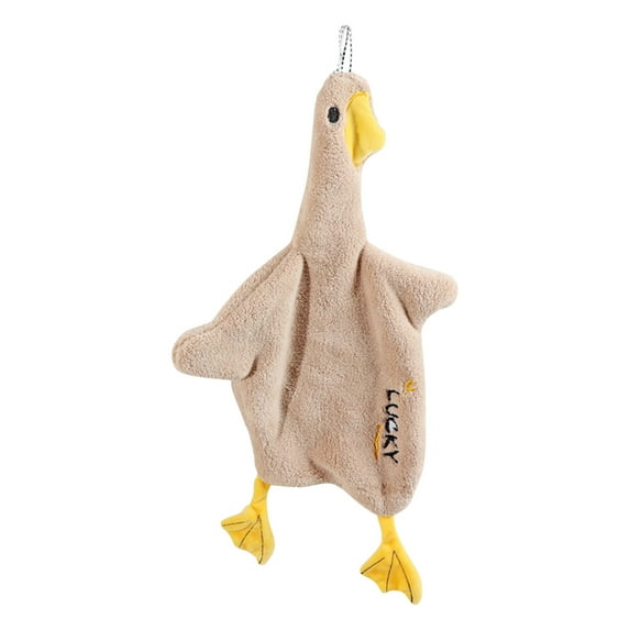 SDJMa Hanging Hand Towel Children Cartoon Duck Towels Soft Coral Velvet Absorbent Dishcloth Ultra Absorbent Fast Drying Hang Towel for Kitchen Bathroom