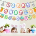 thumbnail image 1 of SDJMa Happy Easter Banner, Colorful Easter Egg Bunny Carrot Banner for Spring Easter Party Favors Supplies Home Mantle Fireplace Decor, 1 of 9