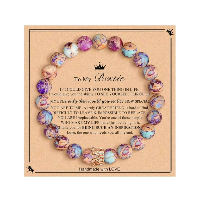 SDJMa Healing Bracelet Genuine Rare Crystal Stone Anxiety Prayer Bracelet Chakra Bracelet 3.1 inch Malachite Aquamarine Citrine Beads Best Friend Bracelet Get Well Soon Valentines Day Gift Walmart