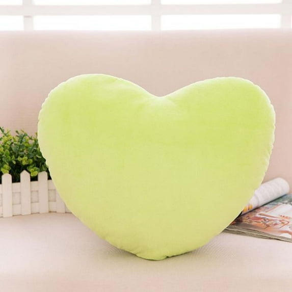 SDJMa Heart Pillow, Christmas Green Heart Shaped Pillows, Love Room Decor, Throw Pillows for Gifts, Bedroom, Kids Living Room and Sofa, 3D Holiday Pillows