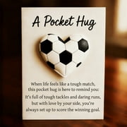 SDJMa Heart Pocket Hug Token with Greeting Card, Valentine's Day Gifts Card for Men Women Friends Family Colleagues Friendship Relationship Presents, Gift for Soccer Player Lover