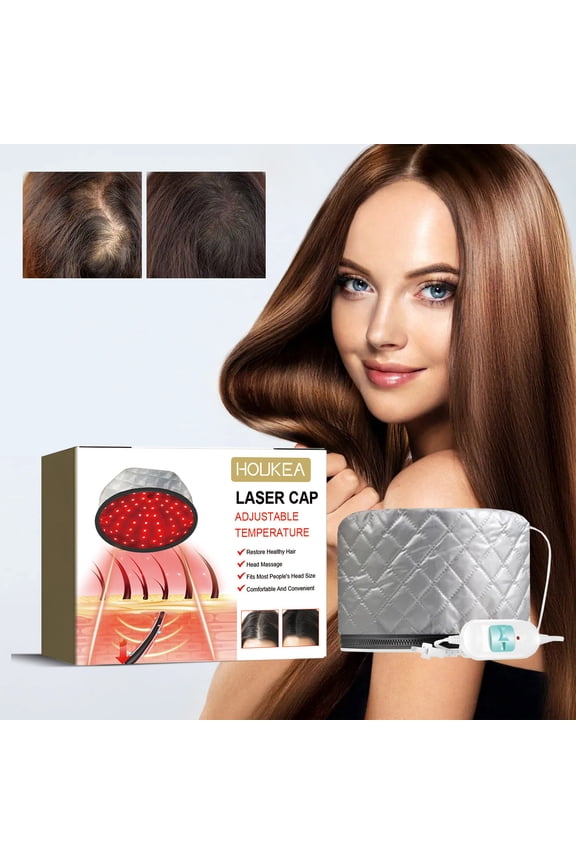 SDJMa Heat Cap for Deep Conditioning Heats Up Quickly - Hair Steamer for Deep Conditioning - Thermal Steam Cap for Natural Black Hair - Gray