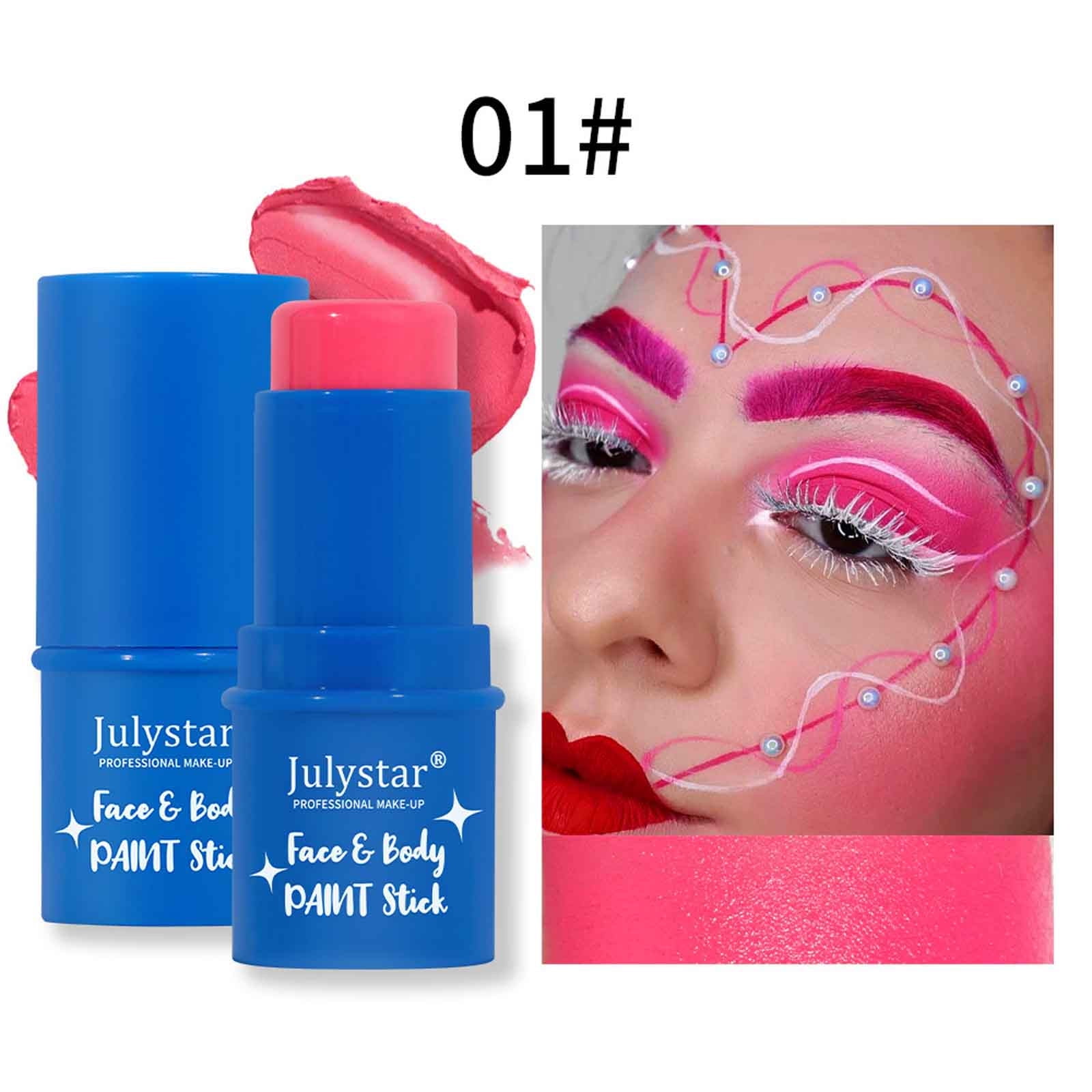 Go Ho Cream-Blendable Hot Pink Face Paint Stick (1.06 Oz),Full-coverage Hot  Pink Body Paint Stick for Adults Children Halloween Cosplay SFX