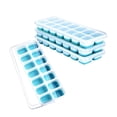 thumbnail image 1 of SDJMa Ice Cube Trays 4 Pack, Easy-Release Silicone Bottom 14-Ice Cube Maker with Spill-Resistant Removable Lid, BPA Free, for Cocktail, Freezer, Stackable Ice Trays with Covers, 1 of 7