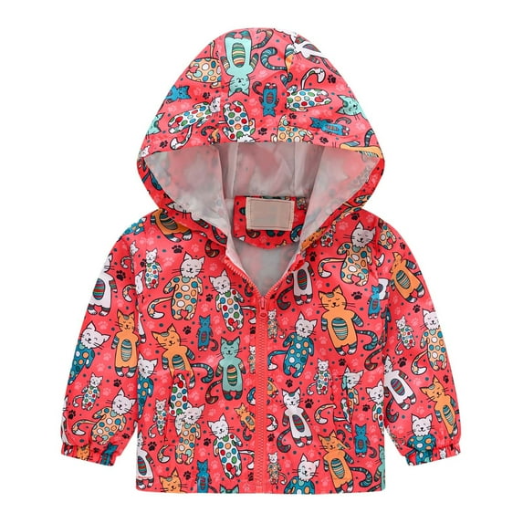 SDJMa Jackets for Toddler Cartoon Dinosaur Print Zip Up Hooded Fall Long Sleeve Boys Girls Windproof Coats with Pocket