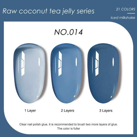 SDJMa Jelly Gel Nail Polish, Jelly Nude Blue Gel Polish, Crystal Transparent Gel Polish Nail Art Varnish Manicure Collection Gift