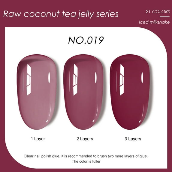 SDJMa Jelly Gel Nail Polish, Jelly Nude Pink Purple Gel Polish, Crystal Transparent Gel Polish Nail Art Varnish Manicure Collection Gift