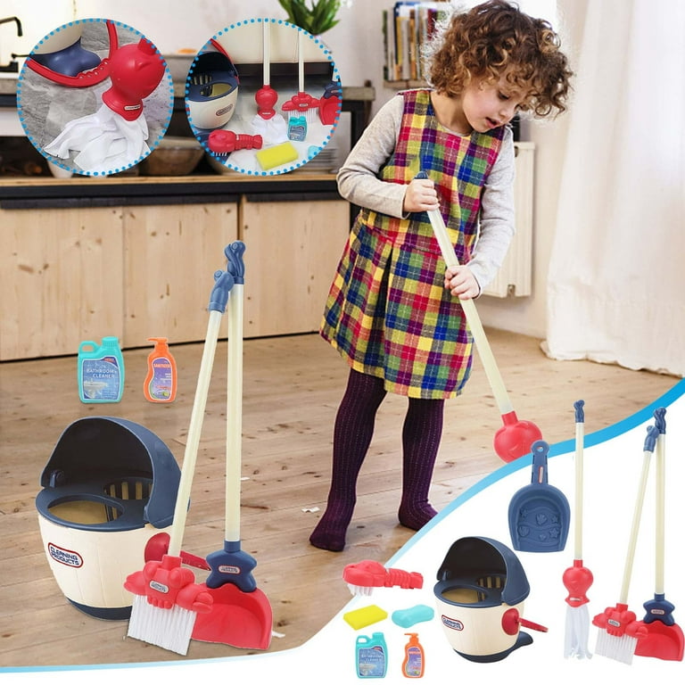 Kids Cleaning Set for Toddlers, Detachable 12Pcs Kids Broom and Mop Set for  Toddlers,Cleaning Toys,Including Broom,Dustpan,Mop,Brush,Spray