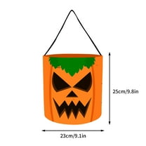 SDJMa LED Light Halloween Bucket, Light up Halloween Pumpkin Candy Bags, Reusable Halloween Goody Tote Bag for Kids Birthday Halloween Party Favors