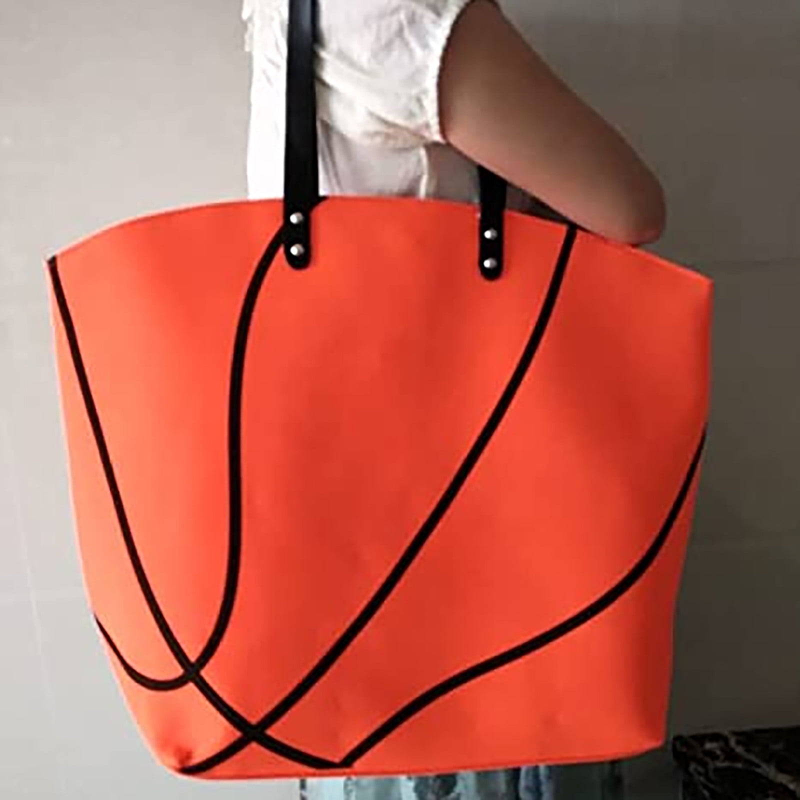 SDJMa Large Canvas Tote Bag for Women Basketball Printed Carrying Bag