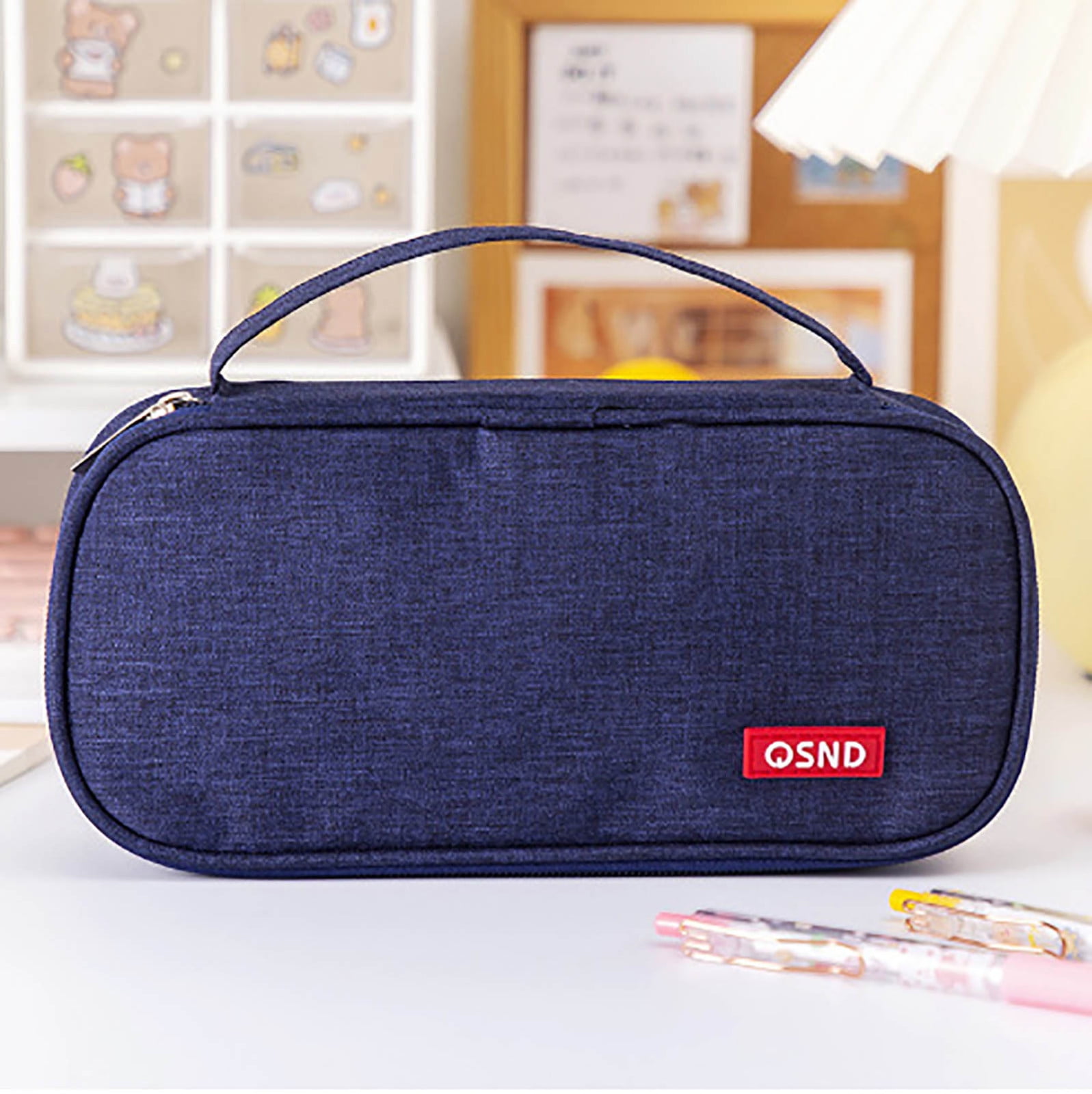 SDJMa Large Capacity Pencil Case, Waterproof Oxford Cloth Zipper Pencil