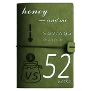 SDJMa 52 Week Money Saving Challenge Binder, Reusable A5 Couple Money Saving Binder with Budget Planner Savings Challenges Book and Cash Envelopes