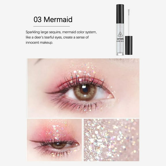 SDJMa Liquid Glitter Eyeshadow-High Gloss Mermaid Super Shining Crystal Eyeshadow Does Not Take Off Makeup 2ml