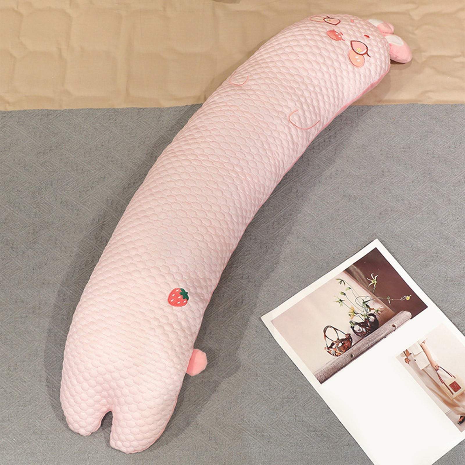 SDJMa Cartoon Soft Plush Long Throw Pillow Lifelike Animal Neck Pillow  Plush Toy(Pink) - Walmart.com