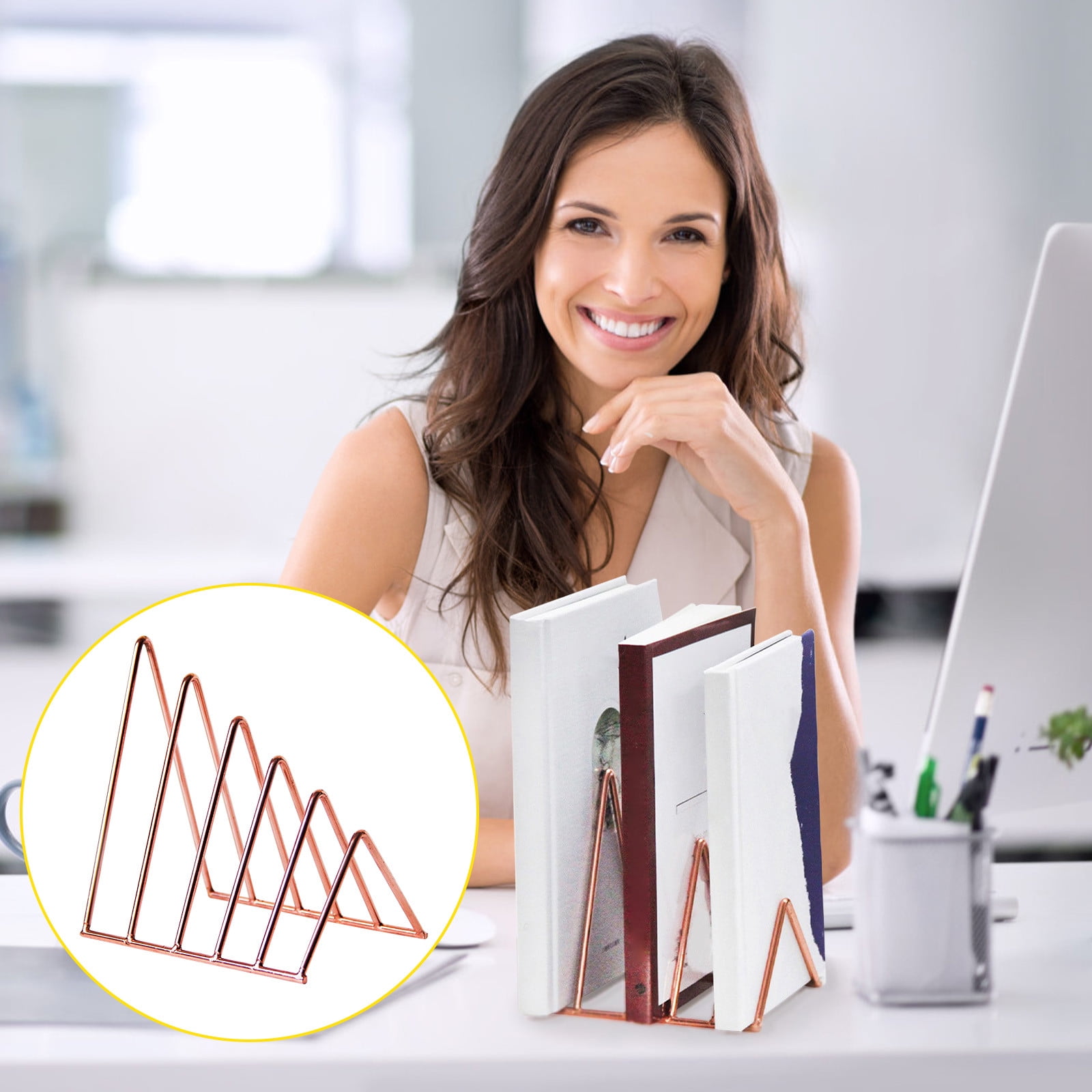 SDJMa Magazine Rack Desk Organizer, File Holder for Desk Modern