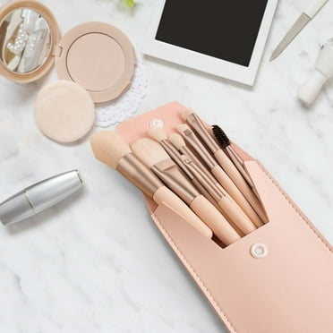 SDJMa Makeup Brushes 8Pcs Beige Makeup Brush Set Premium Synthetic Goat Foundation Eye Shadows Blending Face Powder Concealers Blush Make Up Brushes Kit