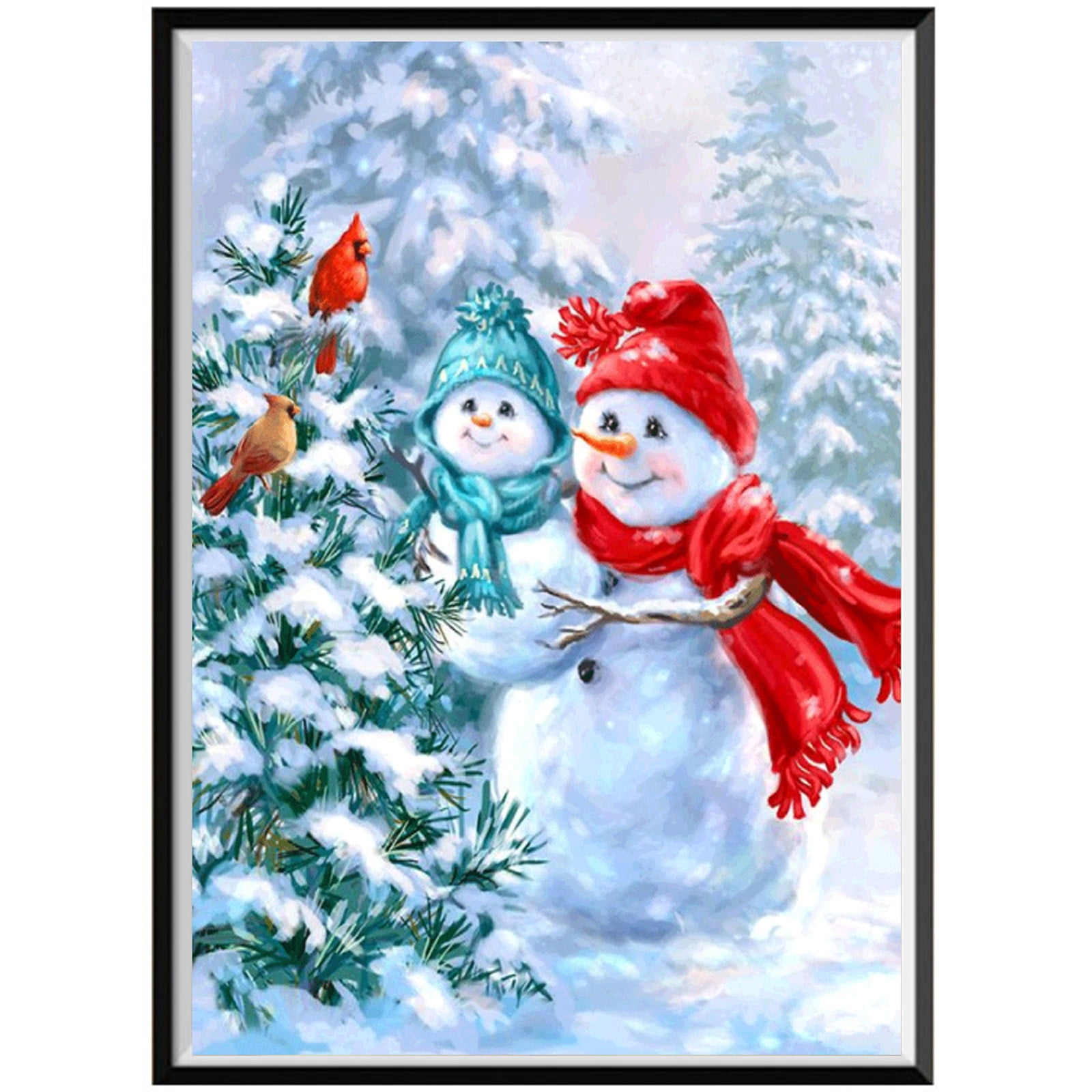 Adult Christmas Diamond Art Painting Kit Snowman Round - Temu