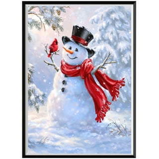 Randolph 5D Diamond Painting for Adults, DIY Full Drill Diamond Painting Christmas Snowman Gnomes Round Diamond Art Winter Painting Crafts for Home