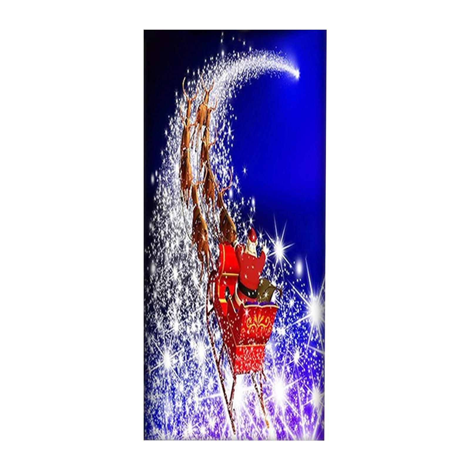 SDJMa Merry Christmas Door Cover, Vintage Santa Claus Door Cover Banner