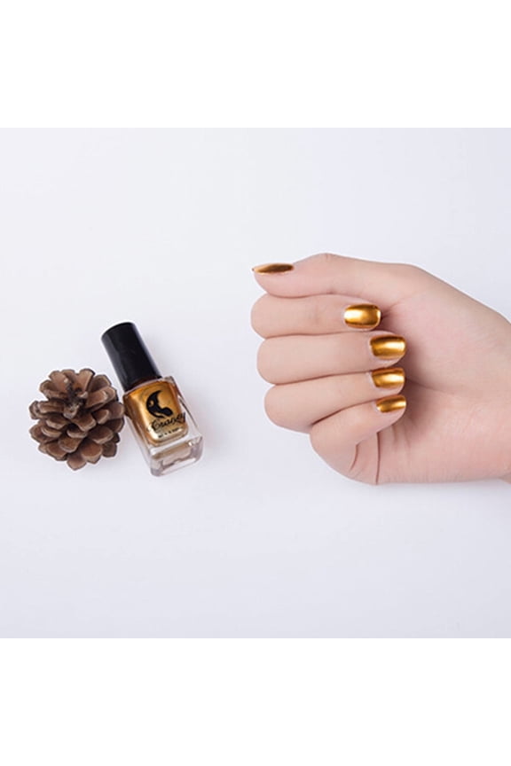 SDJMa Metallic Nail Polish Metallic Mirror Gel Nail Polish - Long-Lasting Non-peelable Nail Art Polish, Non-Irritating Gold Nail Varnish, Quick-Drying Metal Color Nail Polish