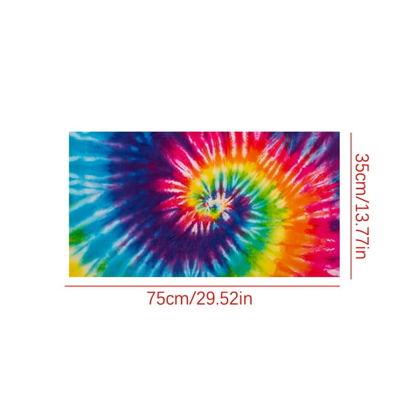 SDJMa Microfiber Beach Towel, 14"x30" Small Lightweight Thin Rainbow Tie Dyeing Printed Beach Towels, Compact Sand Free Super Absorbent Swim Pool Blanket for Kids Outdoor Traveling