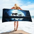 thumbnail image 1 of SDJMa Microfiber Beach Towels, Oversized, Quick Dry (30" x 60") Sand Proof, Absorbent, Compact, Beach Blanket, Lightweight Towel for The Swimming, Sports, Beach, Gym-Lion Printed, 1 of 9