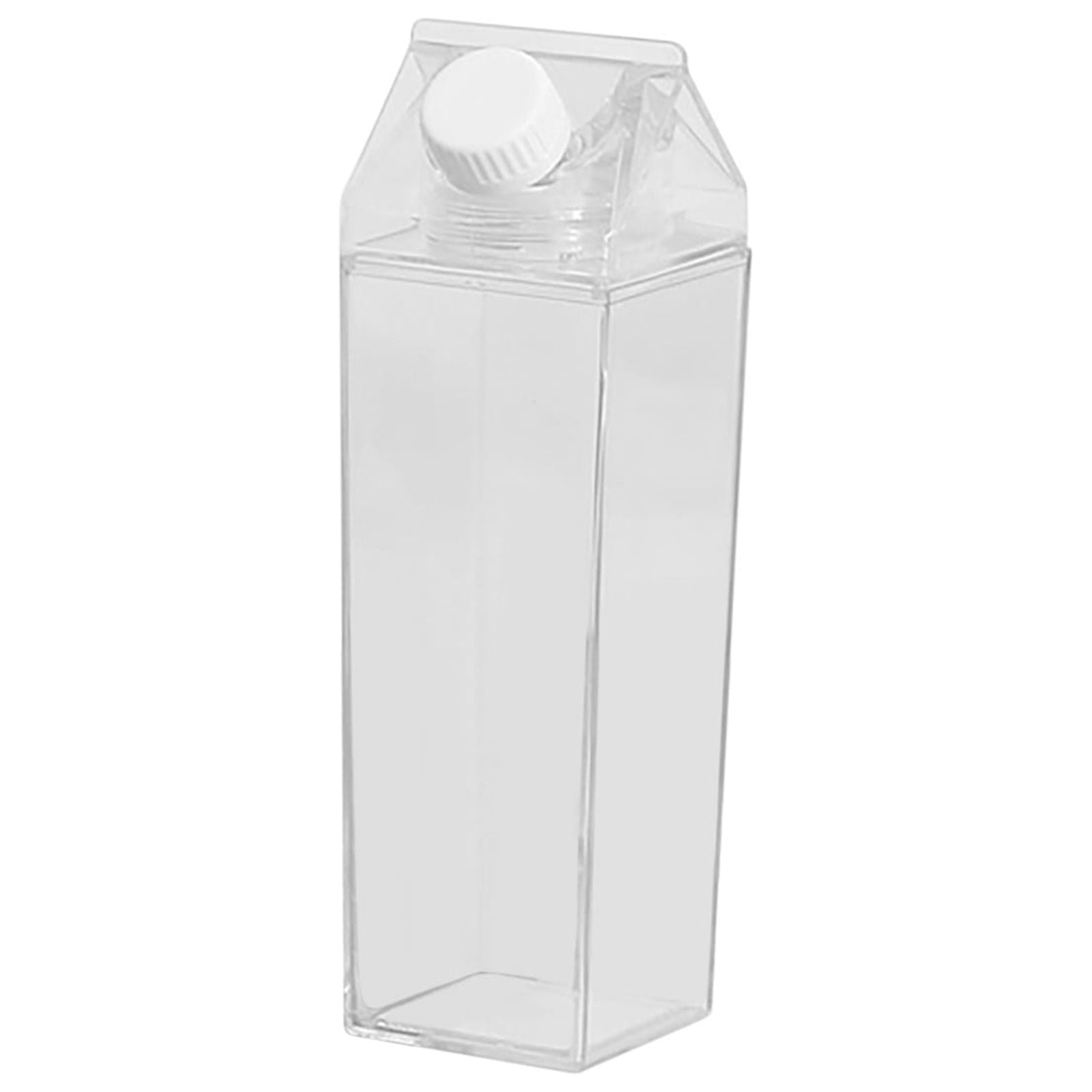 MTFun 500Ml/1000Ml Clear Milk Carton Water Bottle Leak-proof Milk Box Water  Bottle with 2 Spouts Portable Reusable Milk Bottles Water Juice Tea  Container for Travel Sports Camping Use 