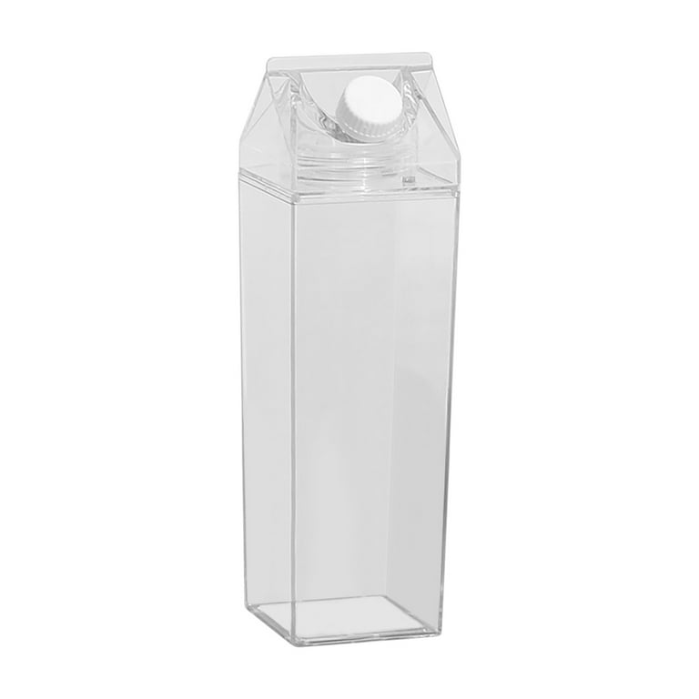 Clear Plastic Milk Carton 1000ml Capacity, Acrylic Body