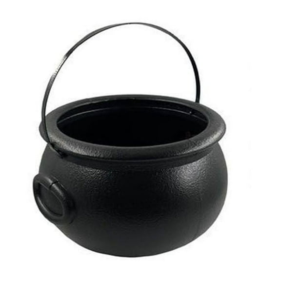 SDJMa Mini Black Cauldron with Handle, Halloween Mini Witch Cauldron Kettles, Multi-purposed Small Plastic Cauldron, Halloween Pot Candy holder for Halloween & St. Patrick’s Day Party Favors Decor