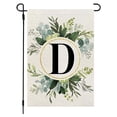thumbnail image 1 of SDJMa Monogram Letter D Floral Garden Flag, Rustic Farmhouse Double Sided Linen Family Last Name Initial Yard Flag for Spring Summer Outdoor Patio Lawn Home Decor, 18x12 Inch, 1 of 8