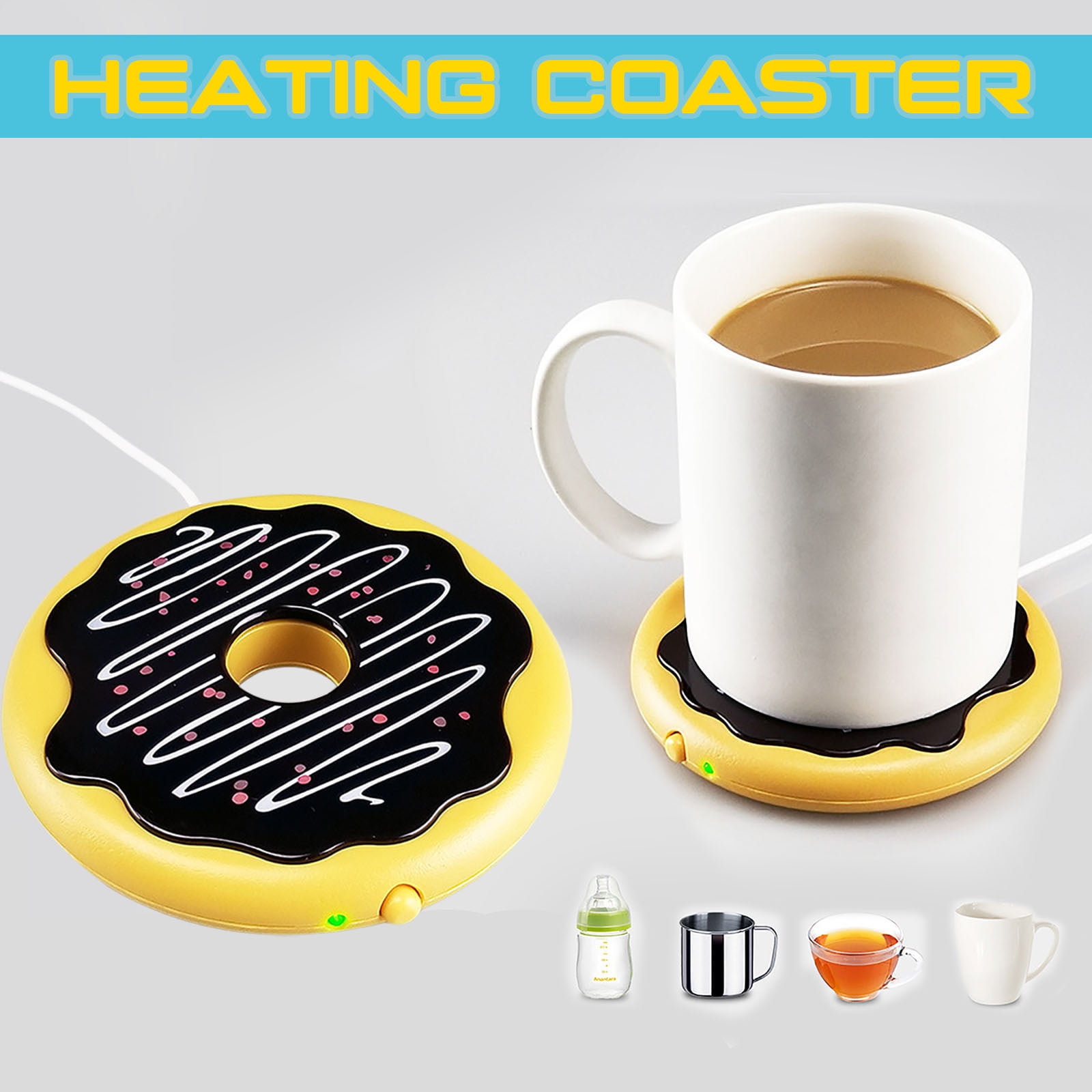 SDJMa Mug Warmer Mat，Doughnut Shaped Silicone usb beverage warmers pad
