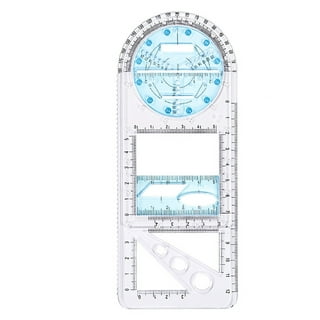 1pc Multifunctional Drawing Ruler For Students, Rotatable Geometric Ruler  With Universal Function, Stationery Set/bookmark Set, Metallic Triangle  Ruler, Protractor For Measuring Angles, Steel Ruler For Drawing, Creative  Flexible Ruler
