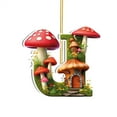 thumbnail image 1 of SDJMa Mushroom Ornaments for Tree, 26 Letter Mushroom Moss House Acrylic DIY Hanging Decorations for Spring Summer Party Favors Supplies Car Backpack Home Small Tree Decor, 1 of 9