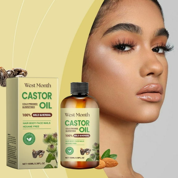 SDJMa Natural Castor Oil Black, Organic Castor Oil for Hair Gro.wth, Skin Care, Nails and EyelashesCold Pressed Process,Strengthening Hair Oil for Damaged Hair and Hair Loss
