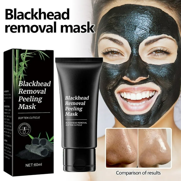 SDJMa Natural Charcoal Blackhead Remover Mask Deep Cleansing Pore Treatment with Plant Extracts, Gentle Peel-Off Formula for Smooth Skin, 60g