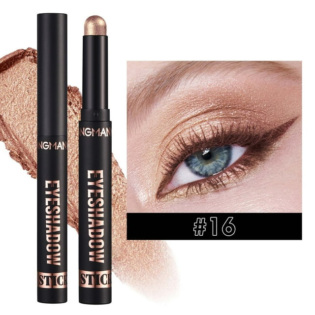 SDJMa Neutral Eyeshadow Stick Blush Pearl Pink Brown Makeup, Metallic And Matte Shimmer Cream Eye Shadow Pencil Crayon, Eye Brightener Highlighter Eyeliner Crayon Make up