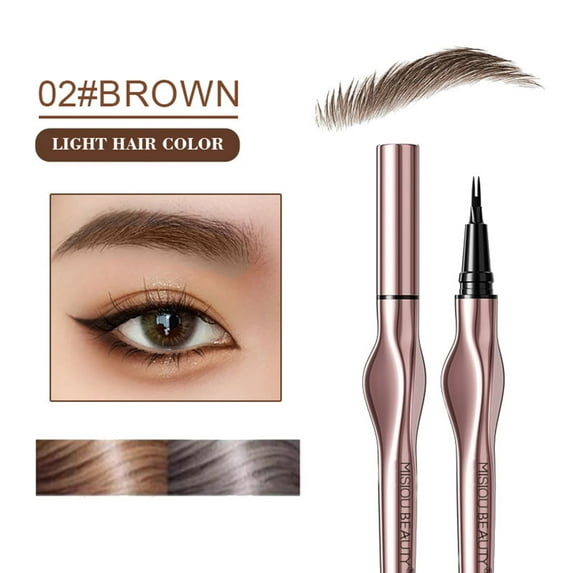 SDJMa New Eyebrow Pencil,3D 2 Fork Tip Eyebrow Pen Microblading Brow Pencil, Precise Brow Pen Makeup, 24 Hours Water-proof & Smudge-proof Last All-Day (Brown)