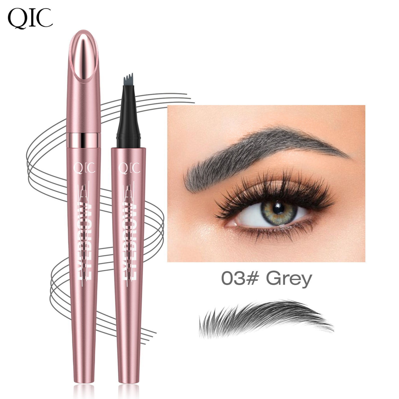 SDJMa New Eyebrow Pencil,3D 4 Fork Tip Eyebrow Pen Microblading Brow ...