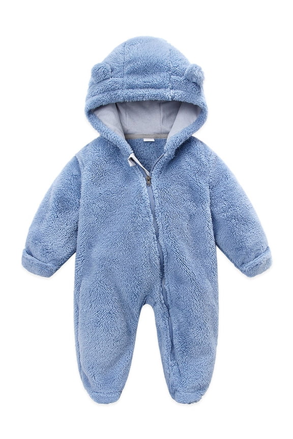 SDJMa Newborn Baby Fleece Footie Snowsuit Winter Bunting one-piece Cartoon Warm Hooded Romper Jumpsuit Outfits For Girls Boys