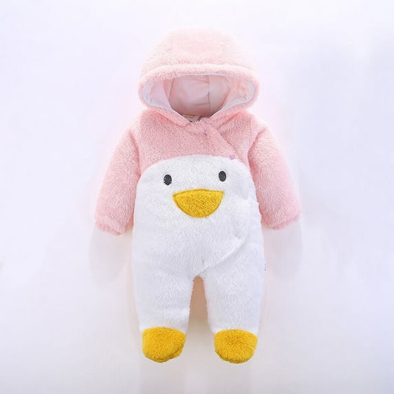 SDJMa Newborn Baby Snowsuit Onesie Winter Coat Warm Cute Cartoon Animal Footie Romper for Infant Girls Boys