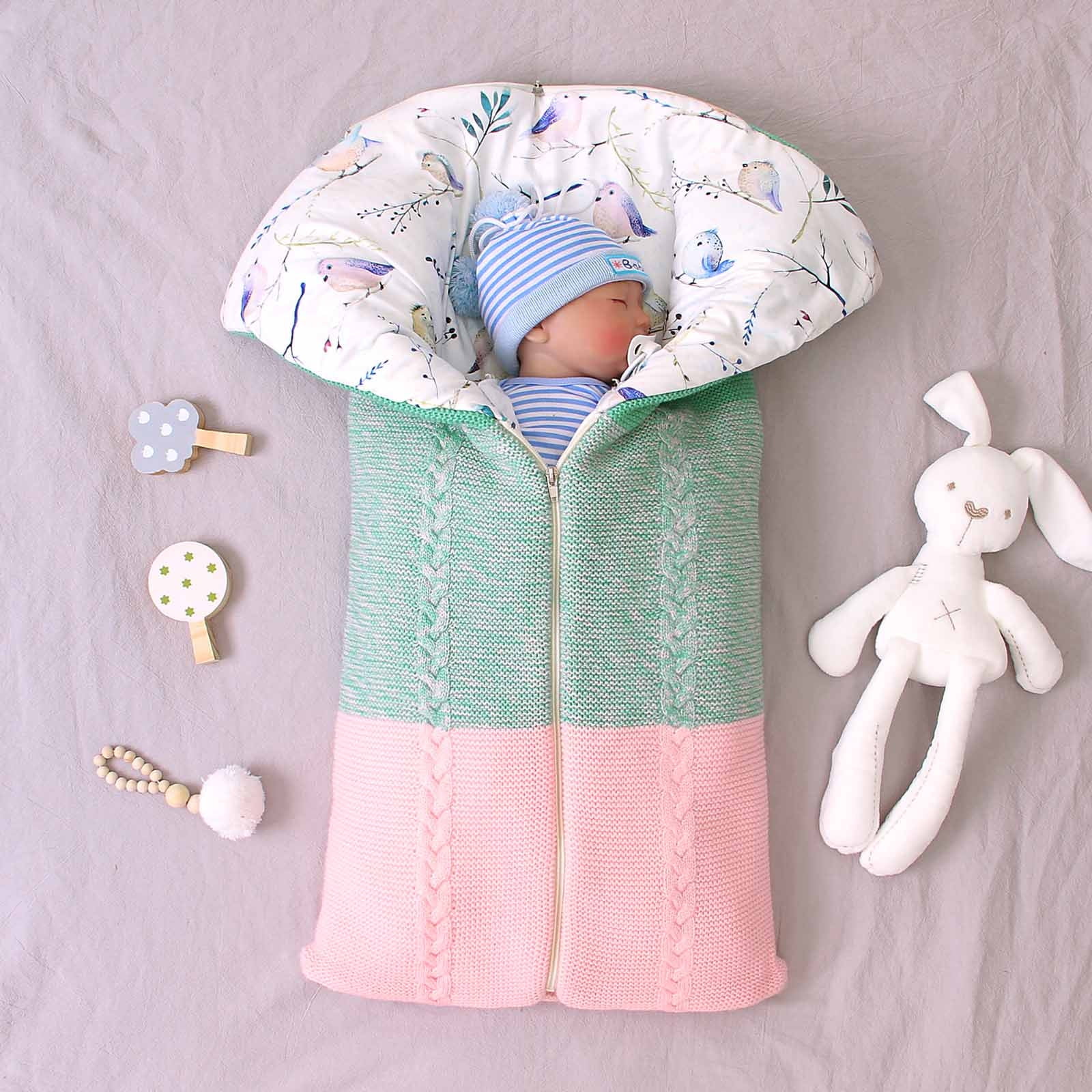 SDJMa Newborn Receiving Blanket Baby Sleeping Wrap Swaddle Zipper Warm