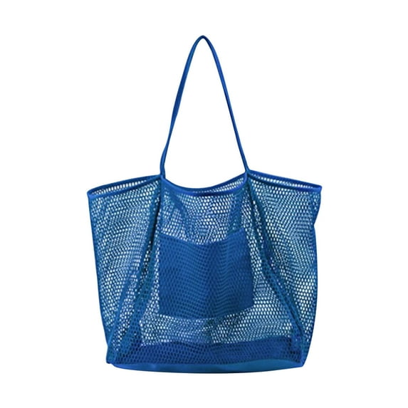 SDJMa Nylon Mesh Beach Tote Womens Shoulder Handbag with Inner Pocket, Waterproof Sandproof Casual Tote Bag Hobo Women Foldable Shoulder Bag For Beach Picnic Vacation