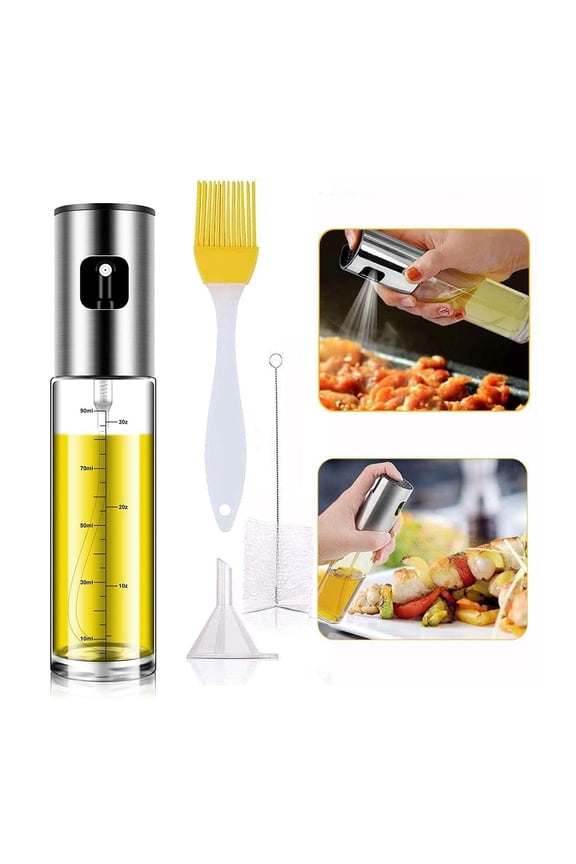 Olive Oil Sprayer Dispenser for Kitchen Cooking, Portable Kitchen Oil Spray Bottle Stainless Steel, Vinegar Sprayer for BBQ, Salad, Bread