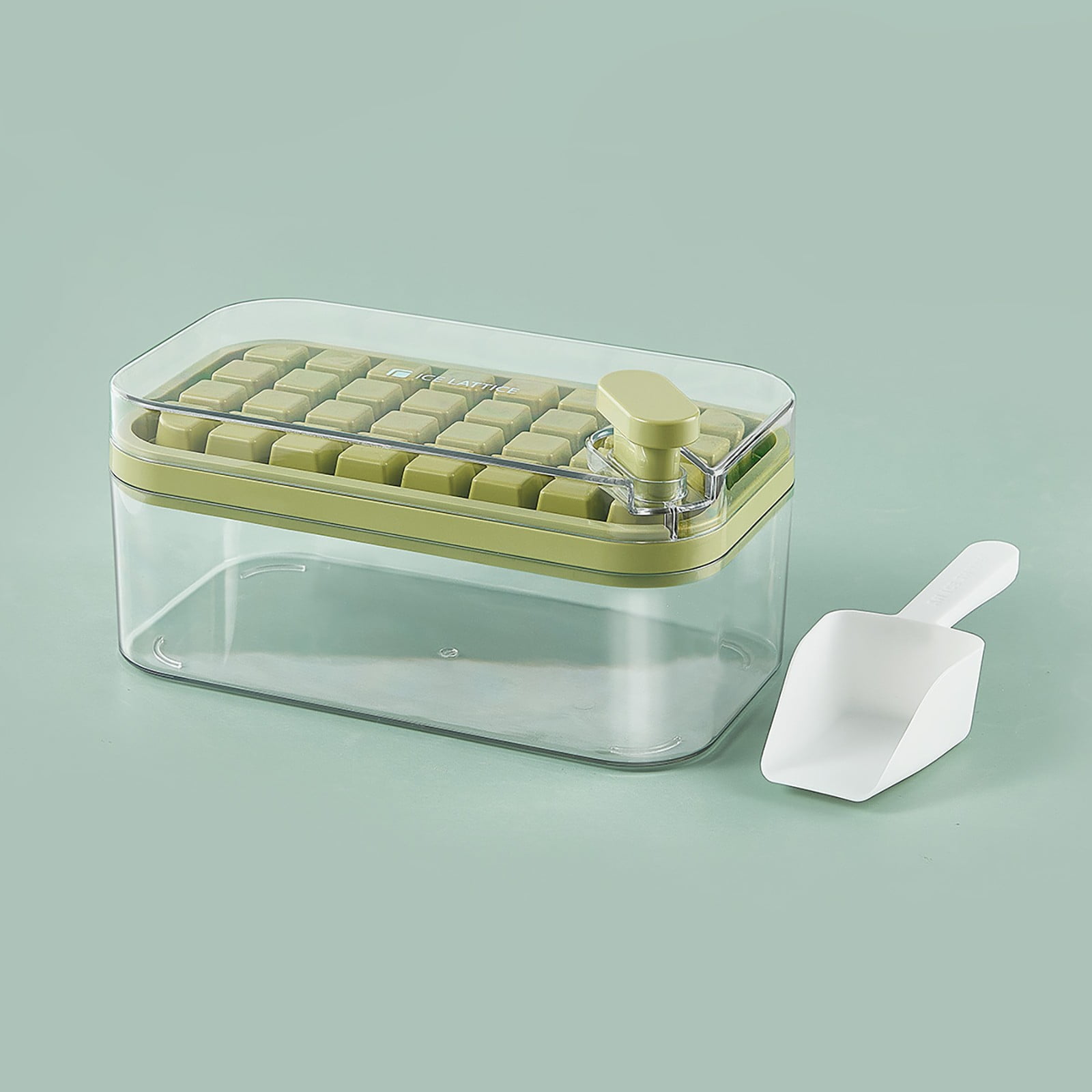 SDJMa One Touch Release Ice Cube Tray with Lid for Freezer, 64