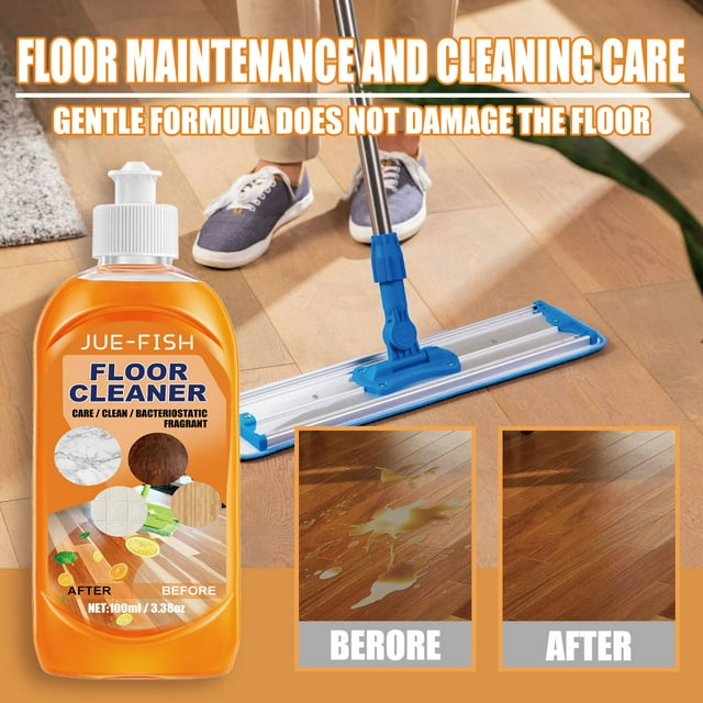 SDJMa Orange Lemon Vinegar Floor Cleaner, 3.38oz MultiSurface Polish Floor Cleaner for Hardwood